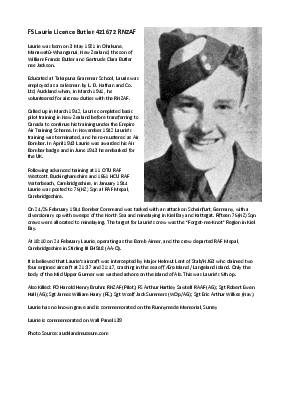 A preview of a PDF biography for Butler, Laurie Licence